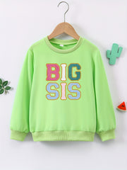 Big Sis Graphic Girls Sweatshirt Comfort Fit Kids Tops Pullover