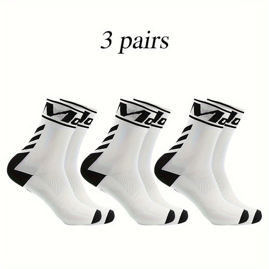 Men's Mid Crew Sport Socks, Breathable & Comfy, 3 Pairs