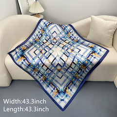 Grid Print Bandana Square Scarf