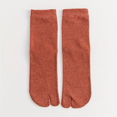 1pair Two Finger Socks Two Toe Socks Medium Leg Socks Cotton Socks