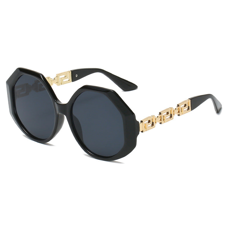 Thick Frame Polygonal Sunglasses Large Oversized Vintage Shades