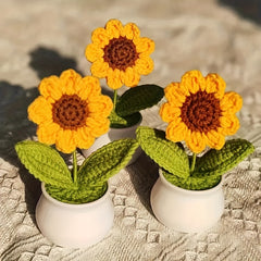 Knitted Fleece Sunflower Potted Plant Decoration