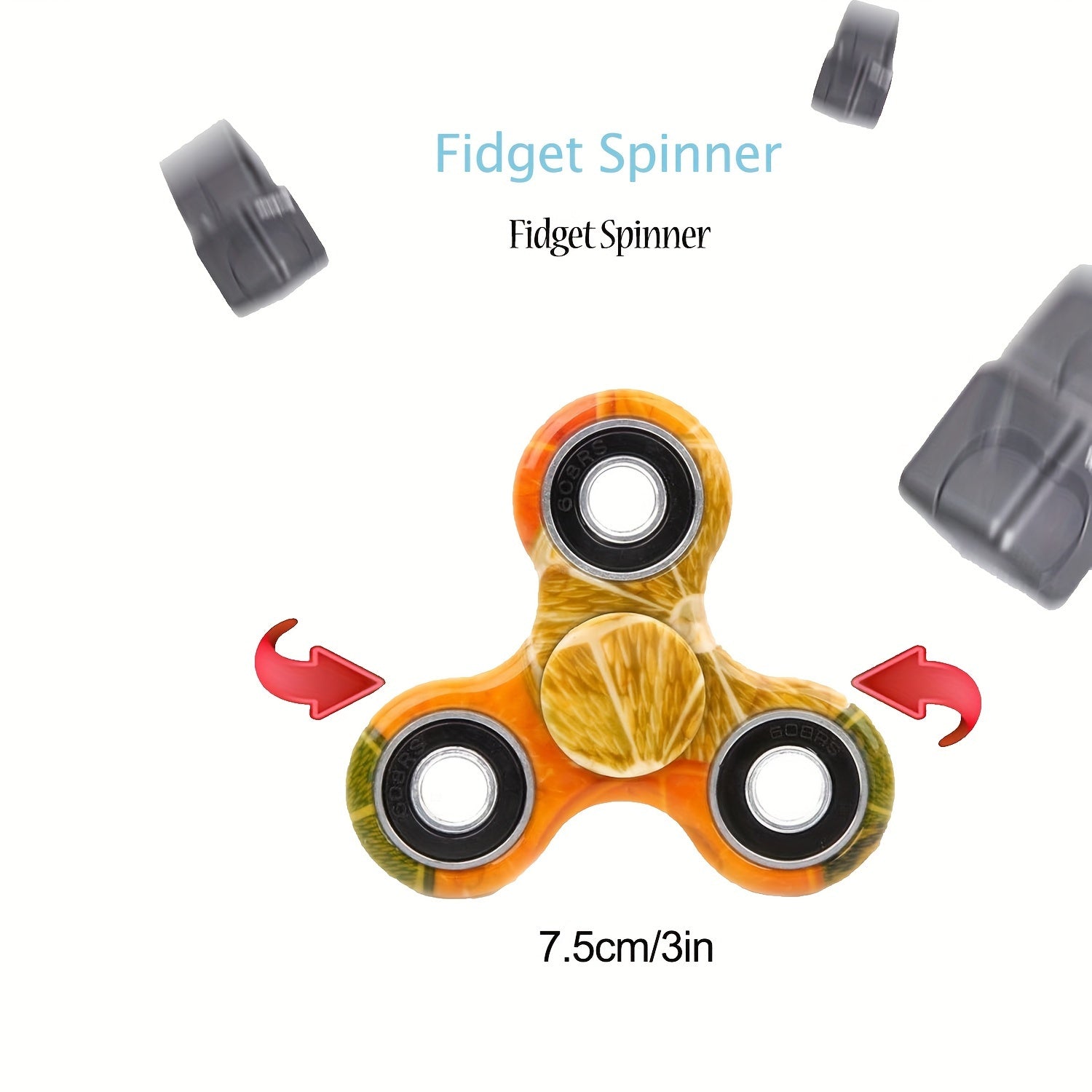 8pcs Random Finger Spinner Toys - Mixed Plastic Material with Gift Bag Filler