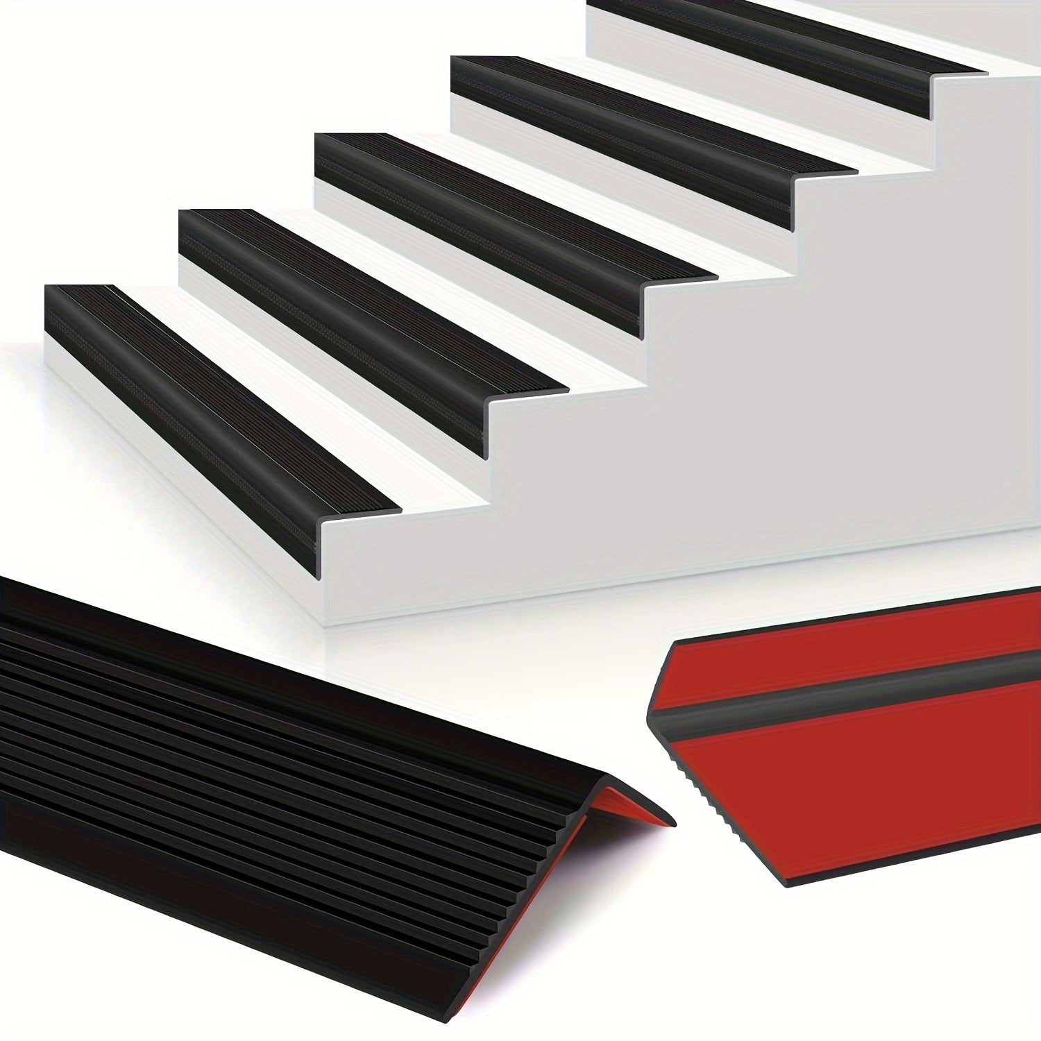 1pc Vinyl Stair Nosing Self Adhesive Stair Edge Protector Non Slip Waterproof