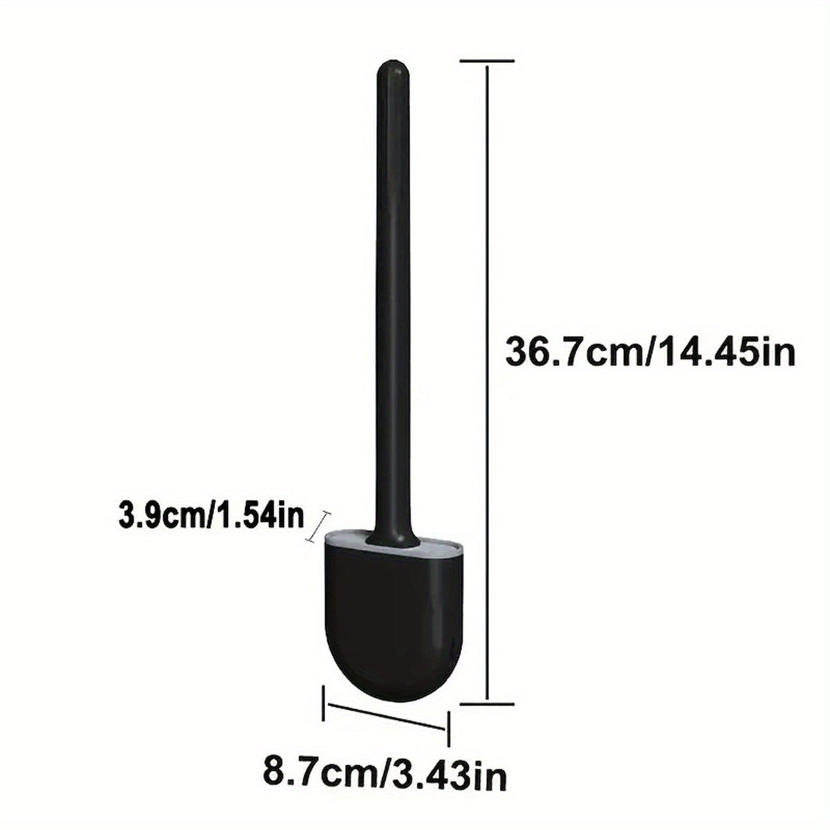 Soft Rubber Toilet Brush With Removable Handle - Effortless Cleaning Tool