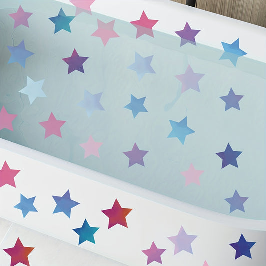 6Pcs Colorful Star Bathtub Stickers Waterproof Bathroom Accessories