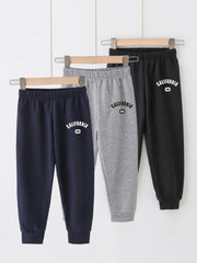 3pcs CALIFORNARIA Boys Casual Active Sweatpants Quick-drying Jogger Sports Pants