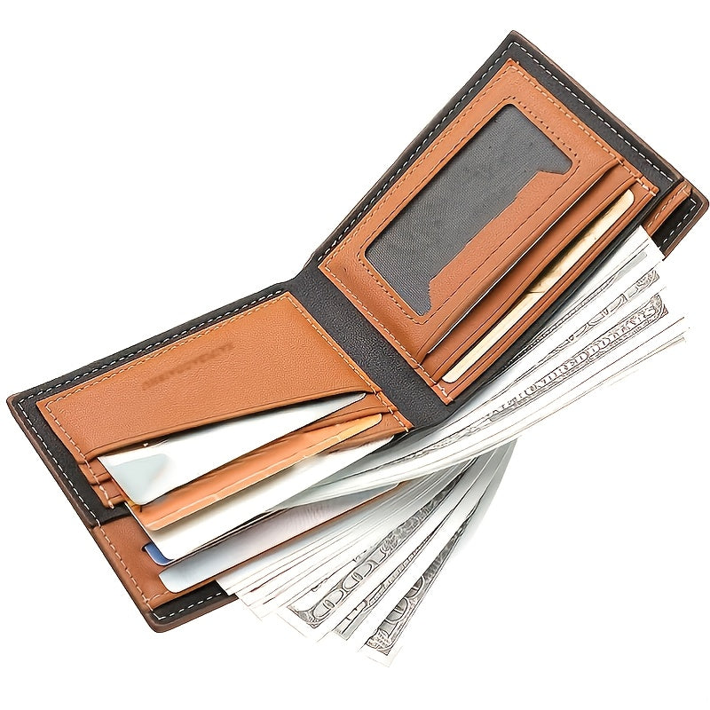 Men's PU Leather Business Wallet Card Holder