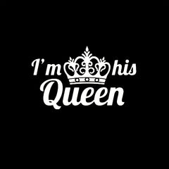 Crown Letter I'm His Queen Pattern Iron on Sticker