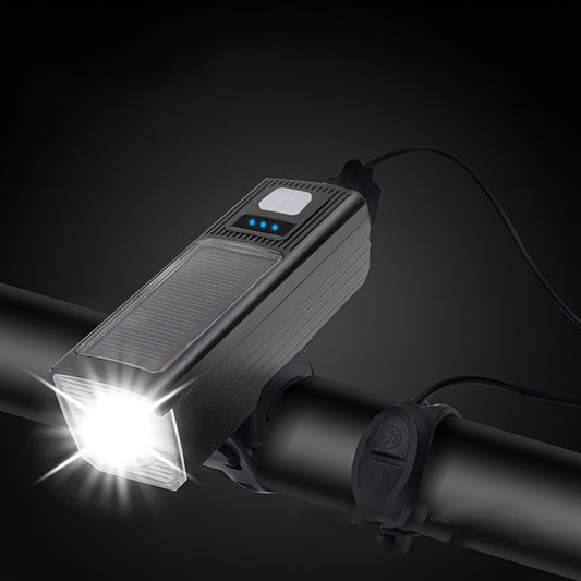 Solar Bike Lights Horn USB Charging Headlights