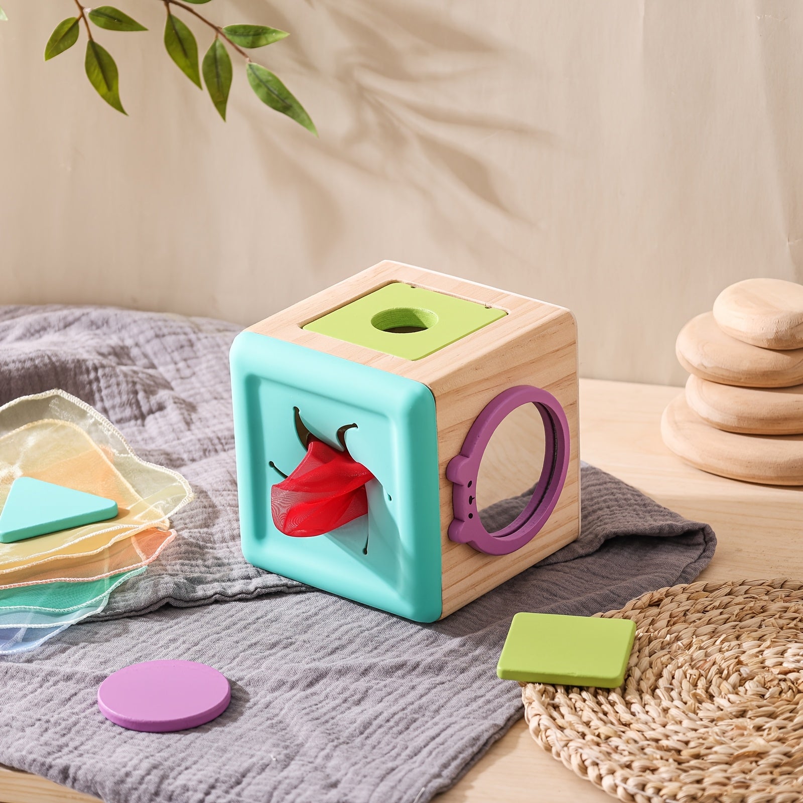 Wooden Shape Matching Recognition Mirror Toy