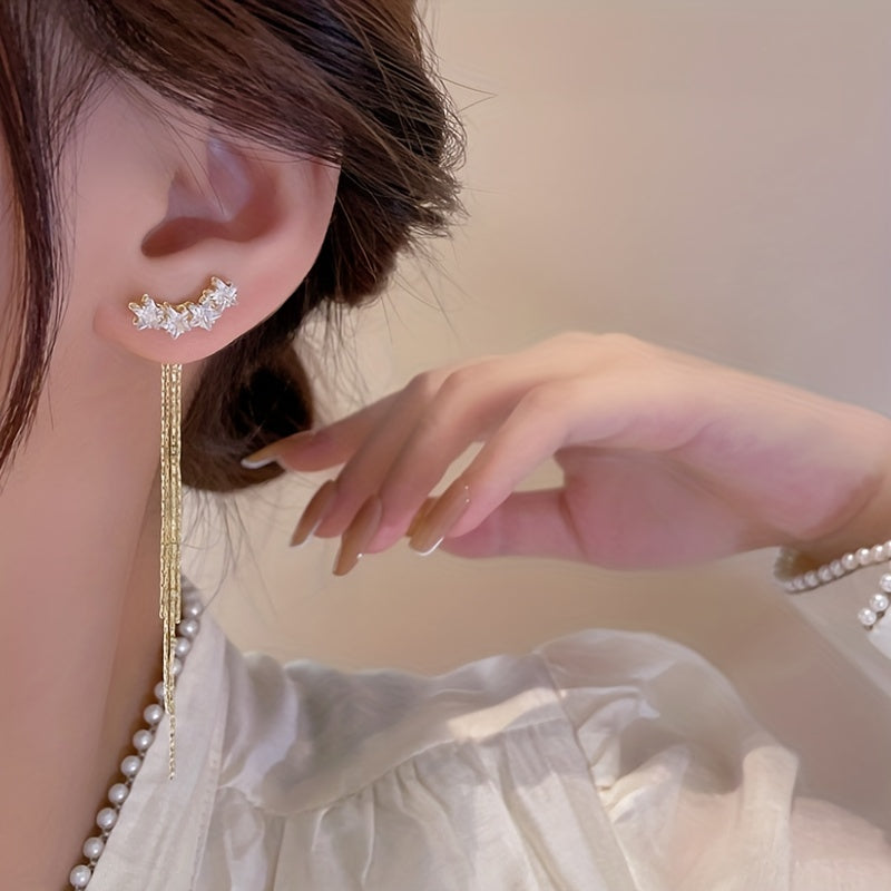 Star Tassel Chain Long Earrings - Party Jewelry Gift
