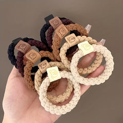 5pcs Bear Elastic Head Rope Thickened Hair Ring For Girls