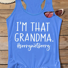  Casual Vest Top Women's Plus Slogan Print Round Neck