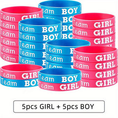 10pcs Gender Reveal Bracelets - Team Boy and Team Girl Wristbands