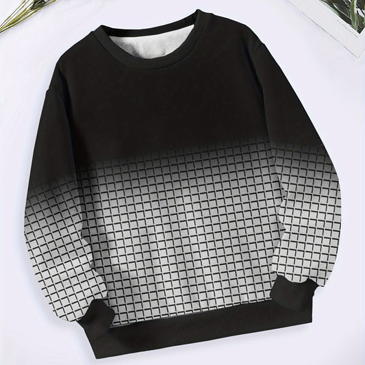 Gradient Long Sleeve Crew Neck Sweatshirt Girls Boys Spring Fall Sports Gift