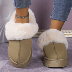 Women's Plush Snow Boots Lightweight Casual Platform Shoes