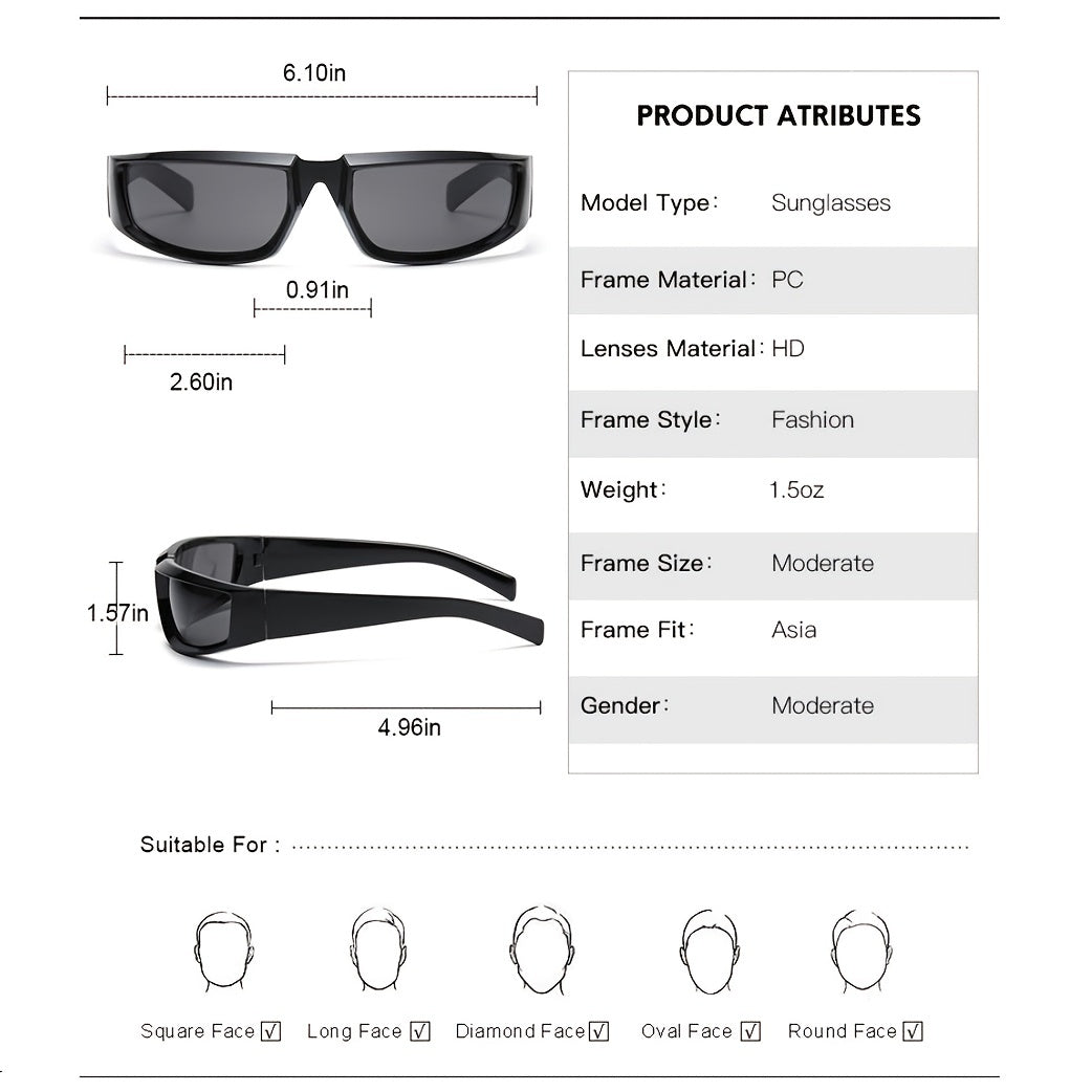 Women's Sport Sunglasses Eye Protective Thick Frame Wrap Around Glasses