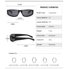 Women's Sport Sunglasses Eye Protective Thick Frame Wrap Around Glasses