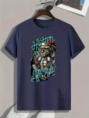 Bear Life Style Print Men's Graphic T shirt Casual Comfy Tees For Summer