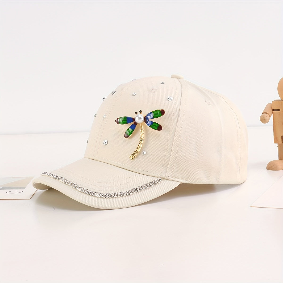 Rhinestone Dragonfly Summer Cap for Big Girls