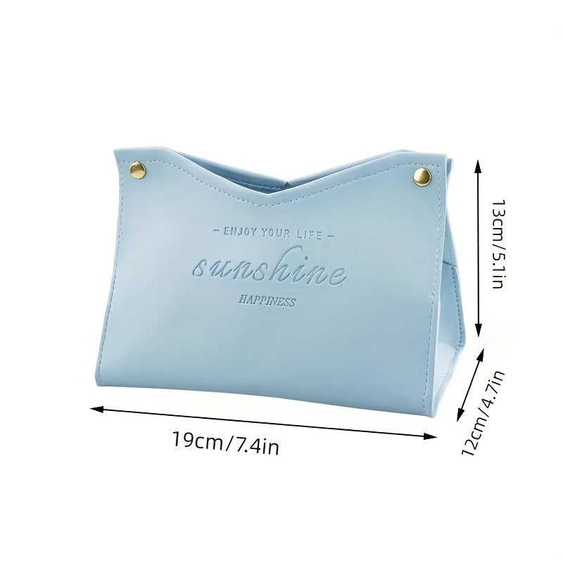 European Style Leather Tissue Box V Mouth Design for Home Living Room & Car