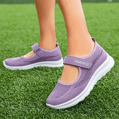 Women's Knitted Hook & Loop Casual Shoes Soft Sole Flat Shoes
