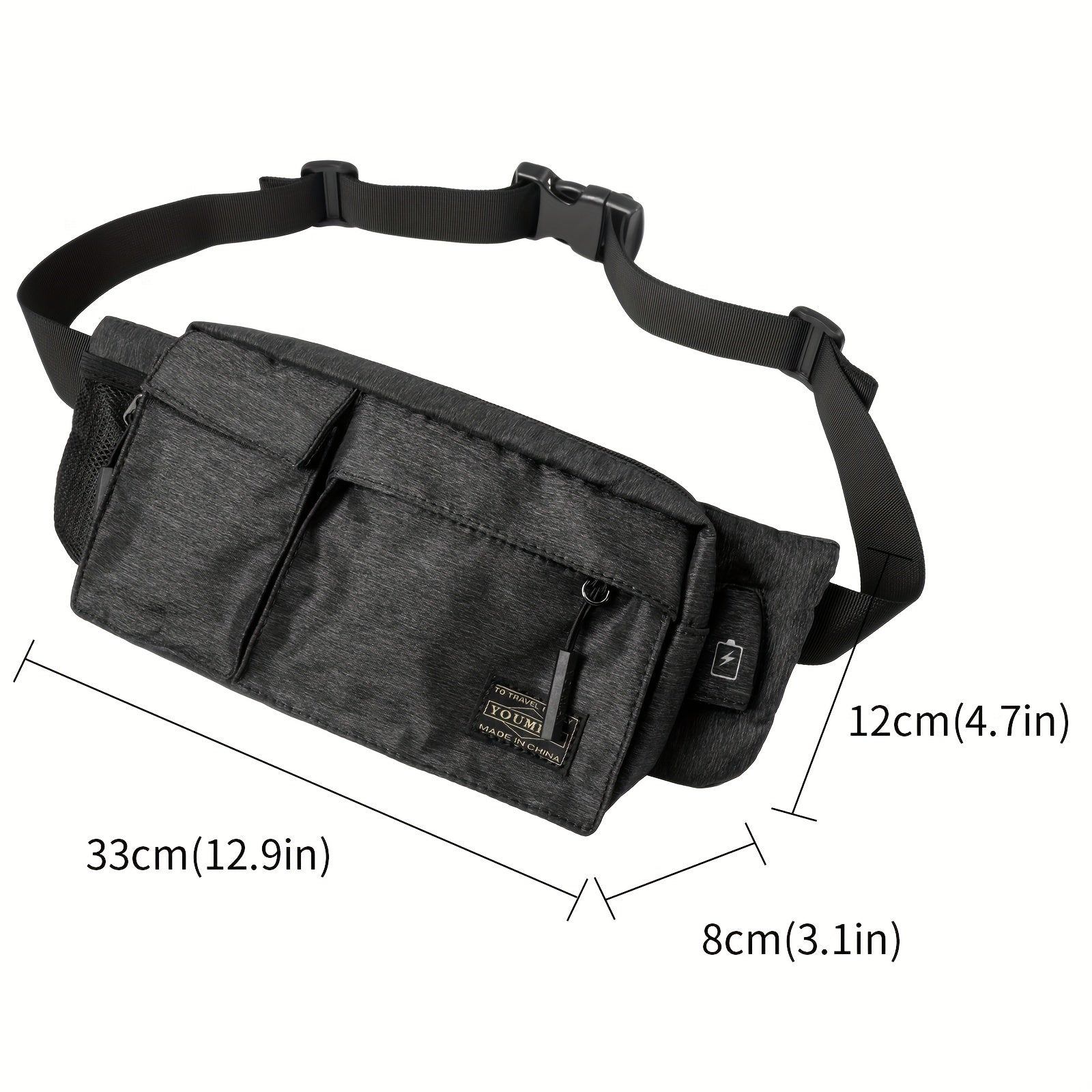 Men's Casual Large Capacity Chest Bag Outdoor Cycling Shoulder Bag