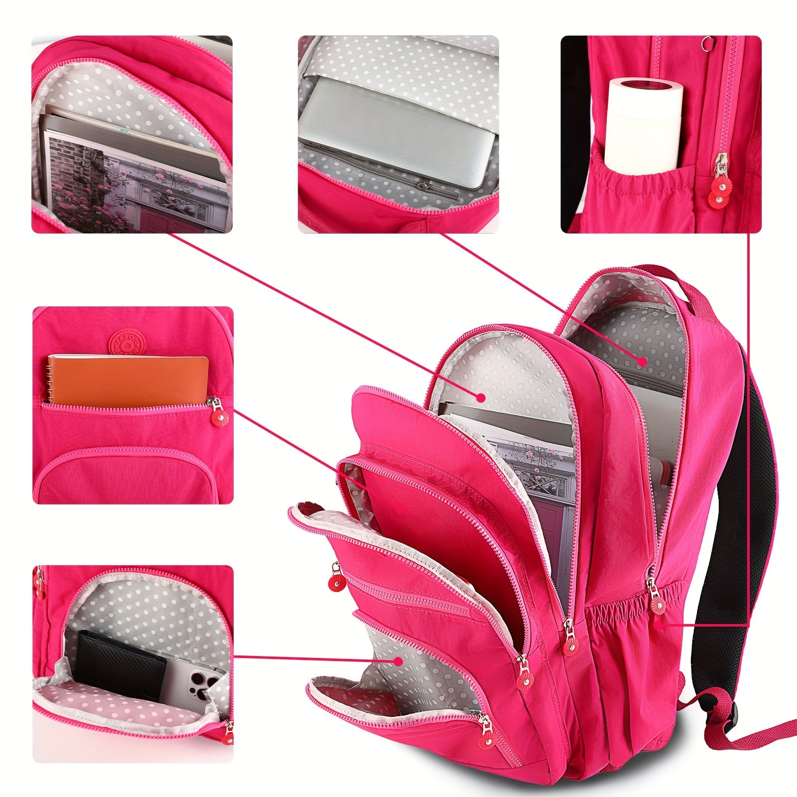 Large Capacity Minimalist Backpack Water Resistant Spacious School Bag