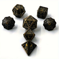 7pcs Wizard Metal Solid Dice for Table Game Entertainment