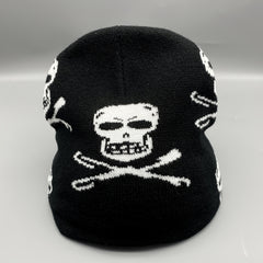 Hip Hop Jacquard Beanie Hat Casual Knitted Womens Warm Skull Cap