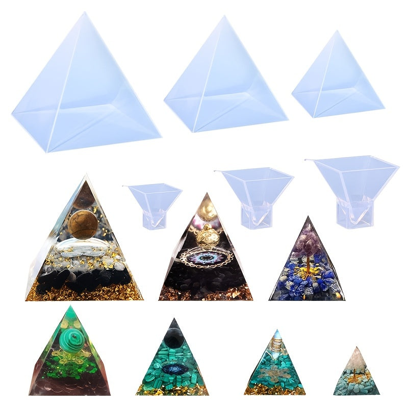 High Transparency Pyramid Mold Silicone Resin Mold 1-6 Inch