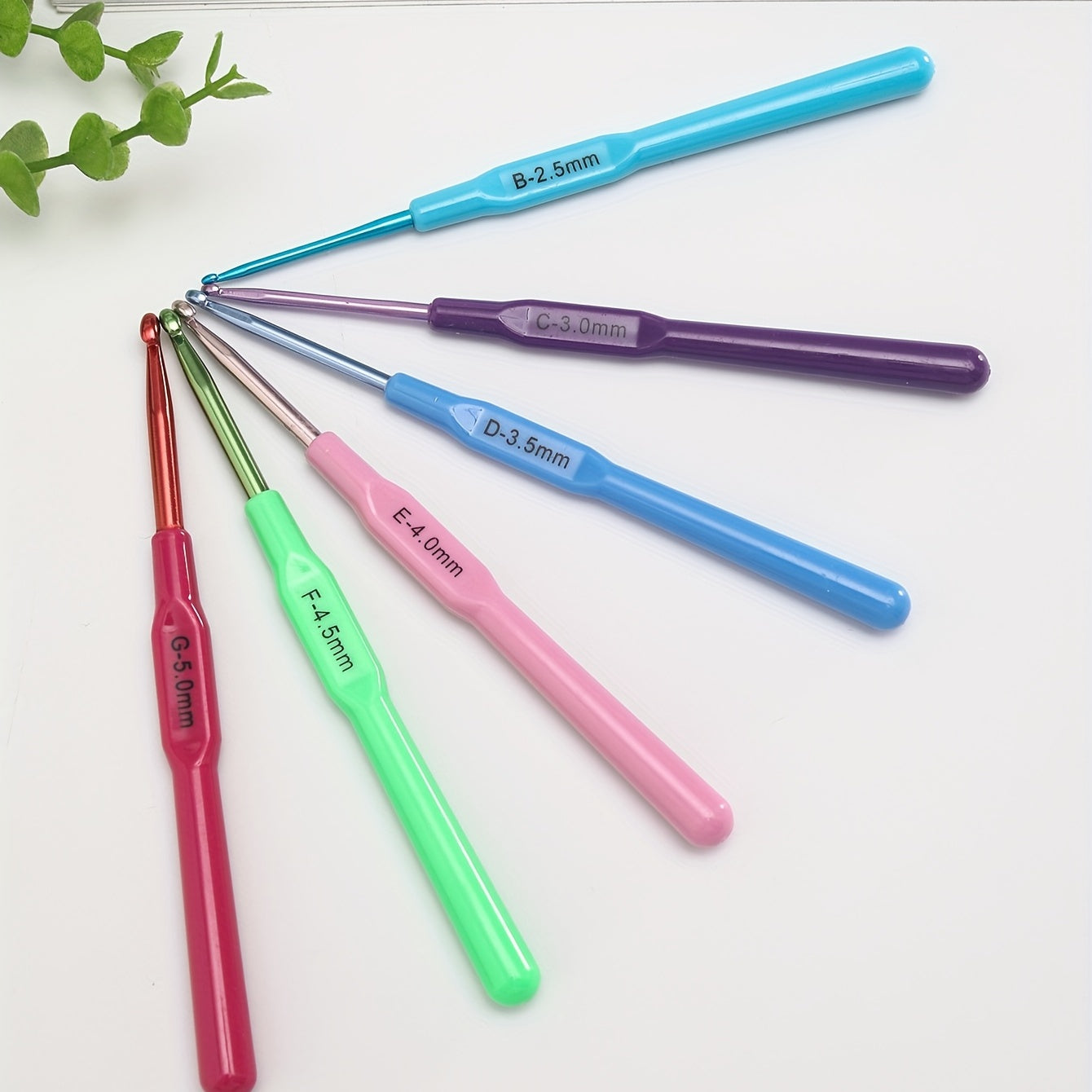 6pcs Thin Handle Crochet Hooks Soft Grip Set