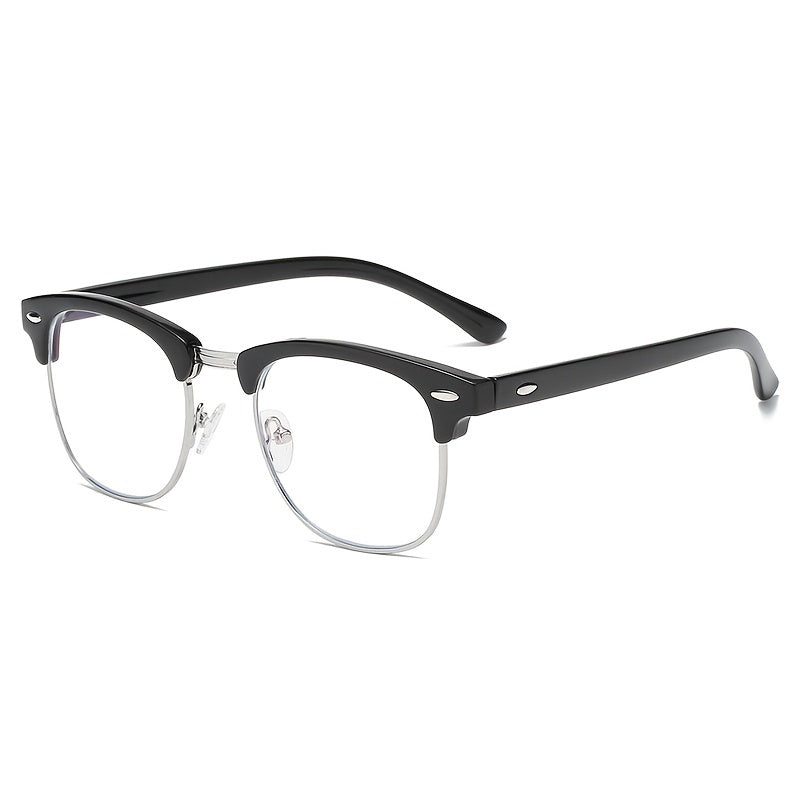 Classic Anti Light Glasses Frame Square Half Metal Half Frame