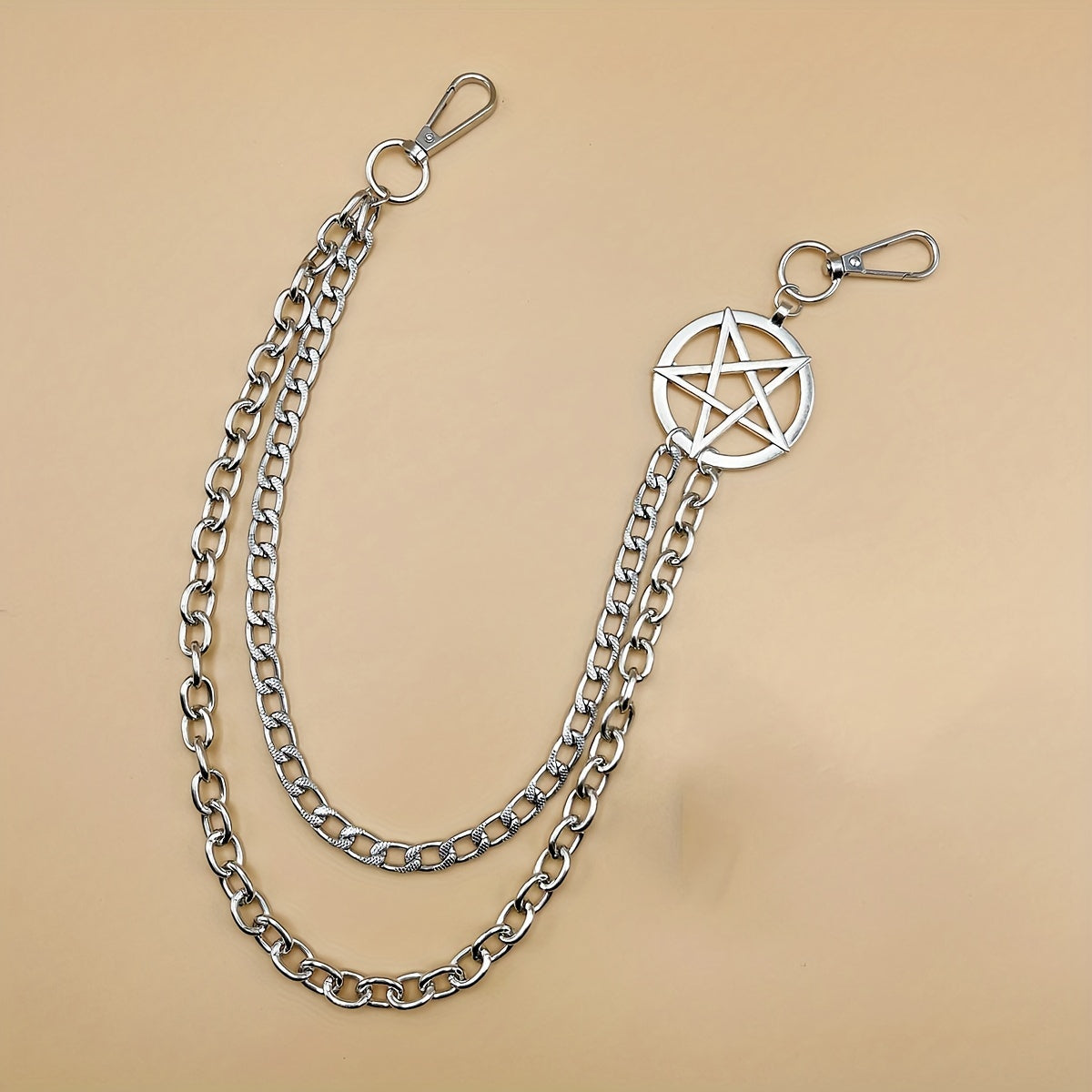 Pentagram Double Layer Waist Chain Hip Hop Rock Punk Gothic Belt Chain