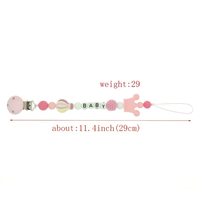 Silicone Hot Air Balloon Pacifier Clip Anti-drop Chain Holder