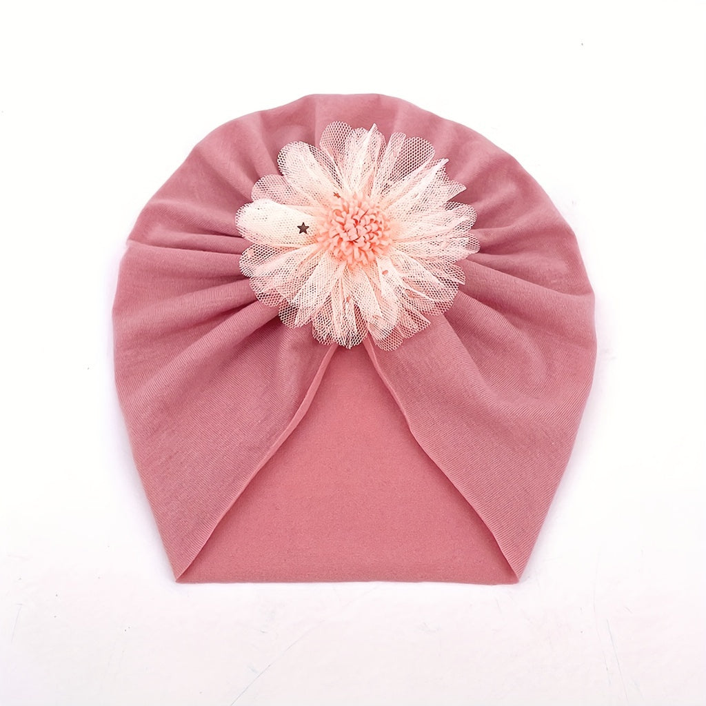 Breathable Mesh Gauze Flower Baby Hat