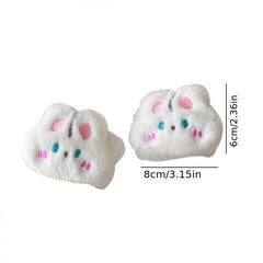 2pcs Rabbit Hair Soft Wrist Washband Set for Makeup & Spa