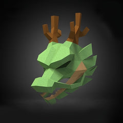 DIY Origami Paper Puzzle 3D Animal Dragon Headgear Paper Model Puzzle