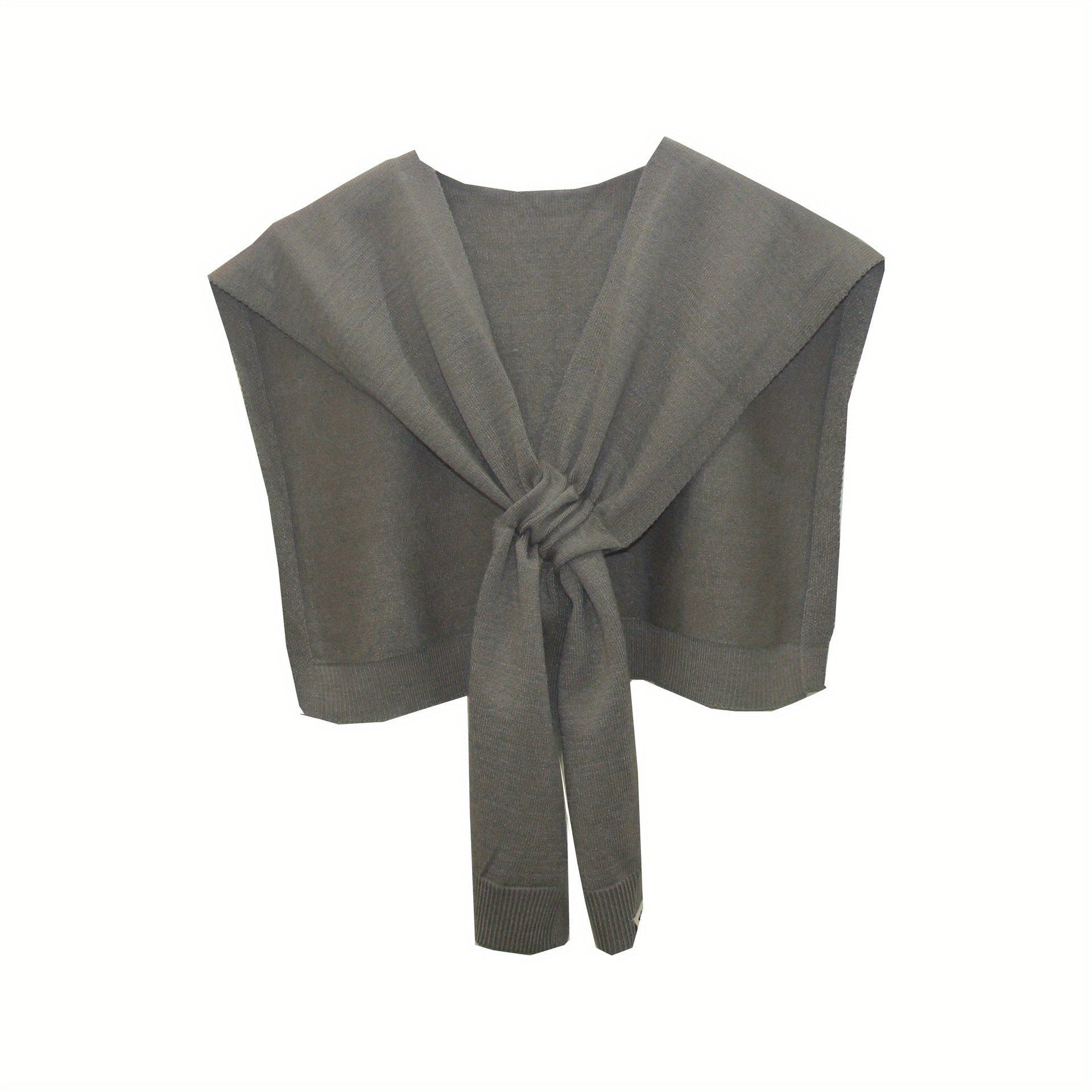 Casual Knitted Shawl Spring & Summer Solid Wrap Windproof Cape Dress Top