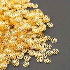 Lotus End Cap Metal Spacer Beads for DIY Jewelry