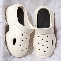 Women's Cartoon Platform Clogs Casual Hollow Out Ankle Strap Slip On Shoes