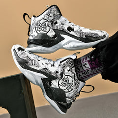 Men's High Top Basketball Shoes Non Slip Lace Up Durable Sneakers