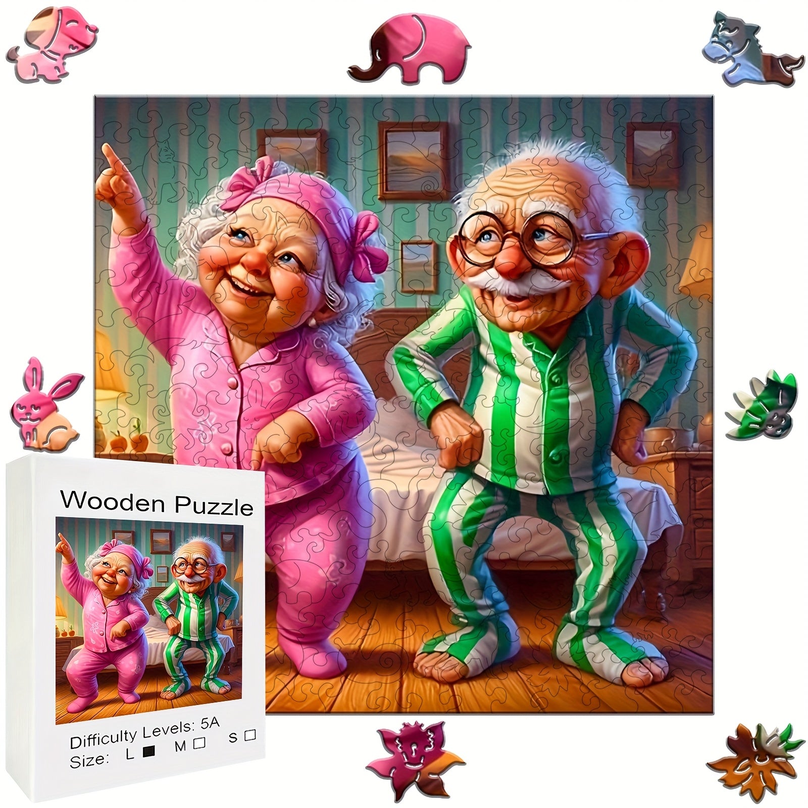 Charming Dancing Couple Wooden Jigsaw Puzzle