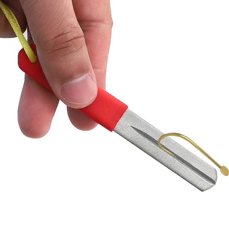 Portable Fishing Hook Sharpener Diamond Stone Whetstone Keychain