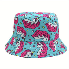 Cartoon Animal Printed Sunshade Bucket Hat for Men Women