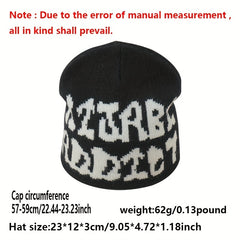 Y2K Candy Beanie Gothic Letter Knitted Warm Beanie Hip Hop Unisex Hat
