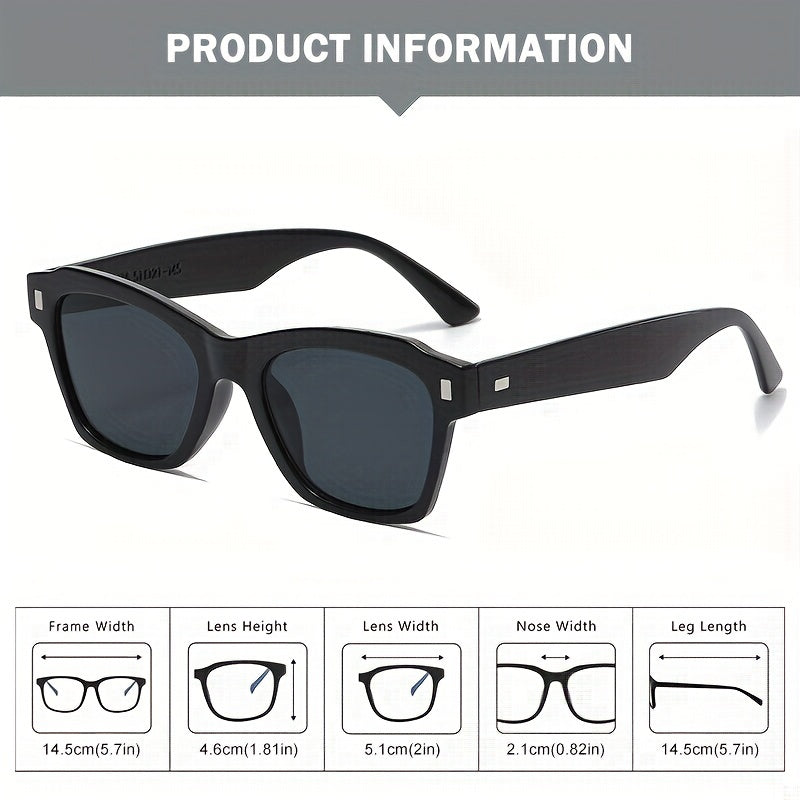 Men's Square Frame PC Sunglasses Vintage Mixed Decorative Eyewear