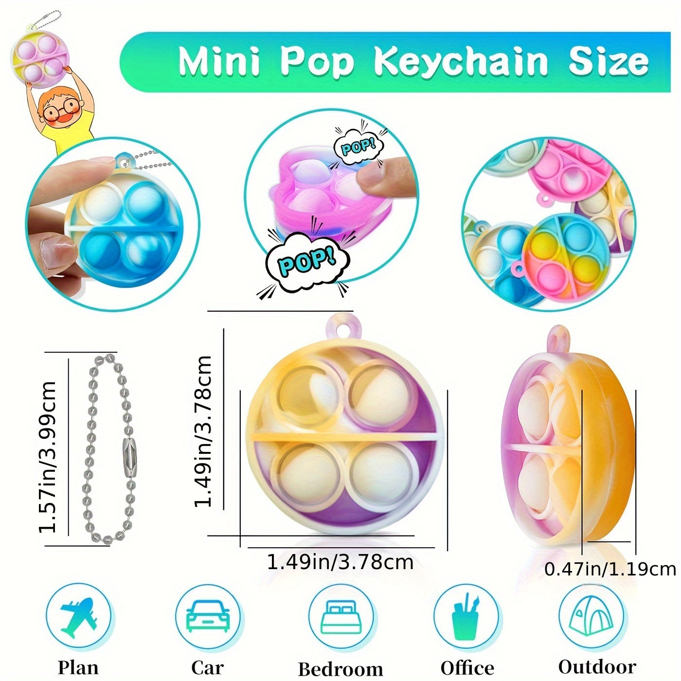 40pcs Mini Push Bubble Sensory Playthings - Ideal for Birthday Party