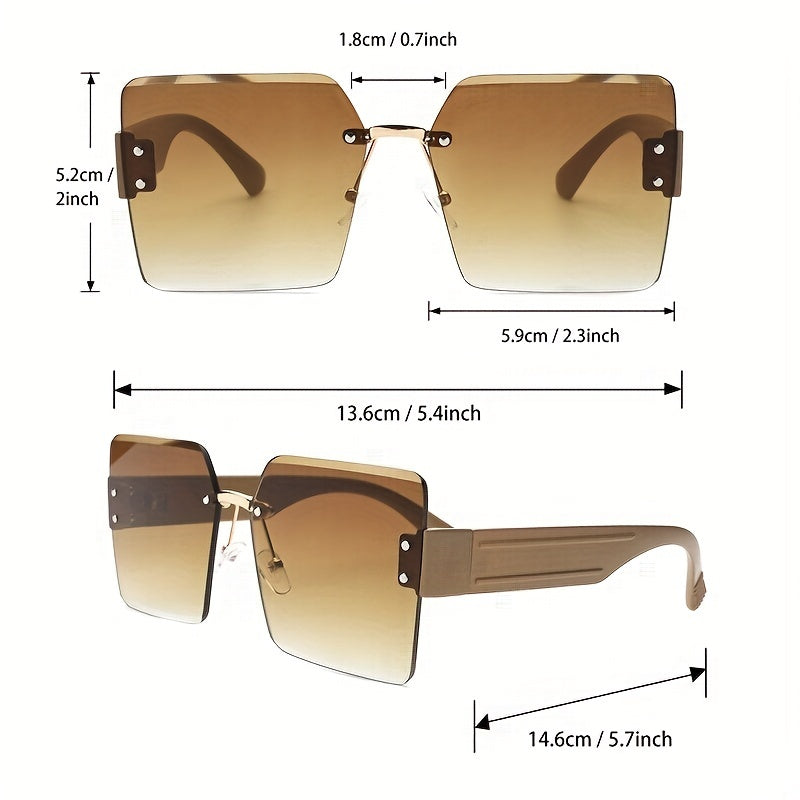 Rivet Gradient Square Sunglasses UV400 Sun Shades